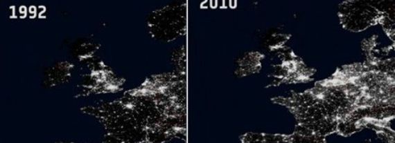 Η νυχτερινή Ευρώπη τότε και σήμερα όπως τη βλέπουν δορυφόροι