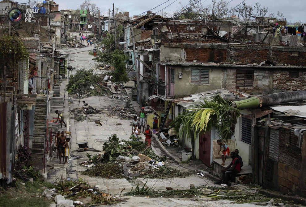 Γειτονιά της Κούβας μετά το πέρασμα του τυφώνα Σάντυ