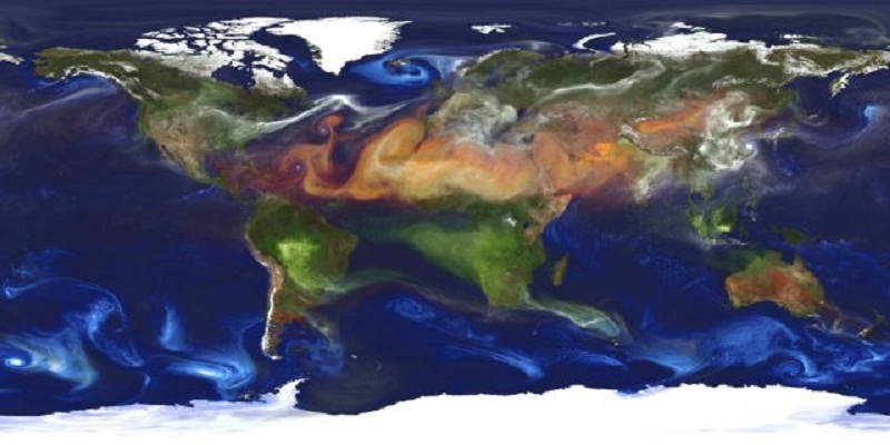 Εικόνα της NASA αποκαλύπτει τις συγκεντρώσεις των αερολυμάτων στον πλανήτη μας