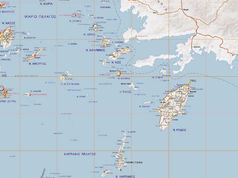 Χάρτης νομού Δωδεκανήσου