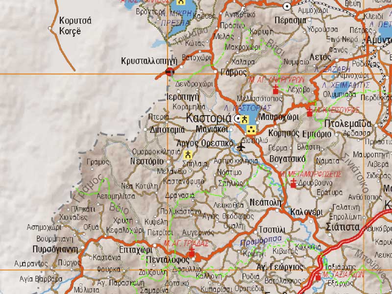 Χάρτης νομού Καστοριάς