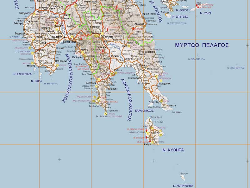 Χάρτης νομού Λακωνίας