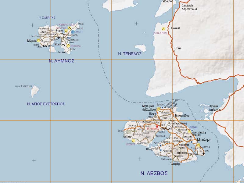 Χάρτης νομού Λέσβου