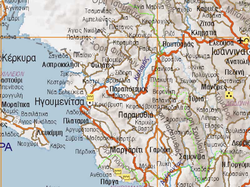 Χάρτης νομού Θεσπρωτίας